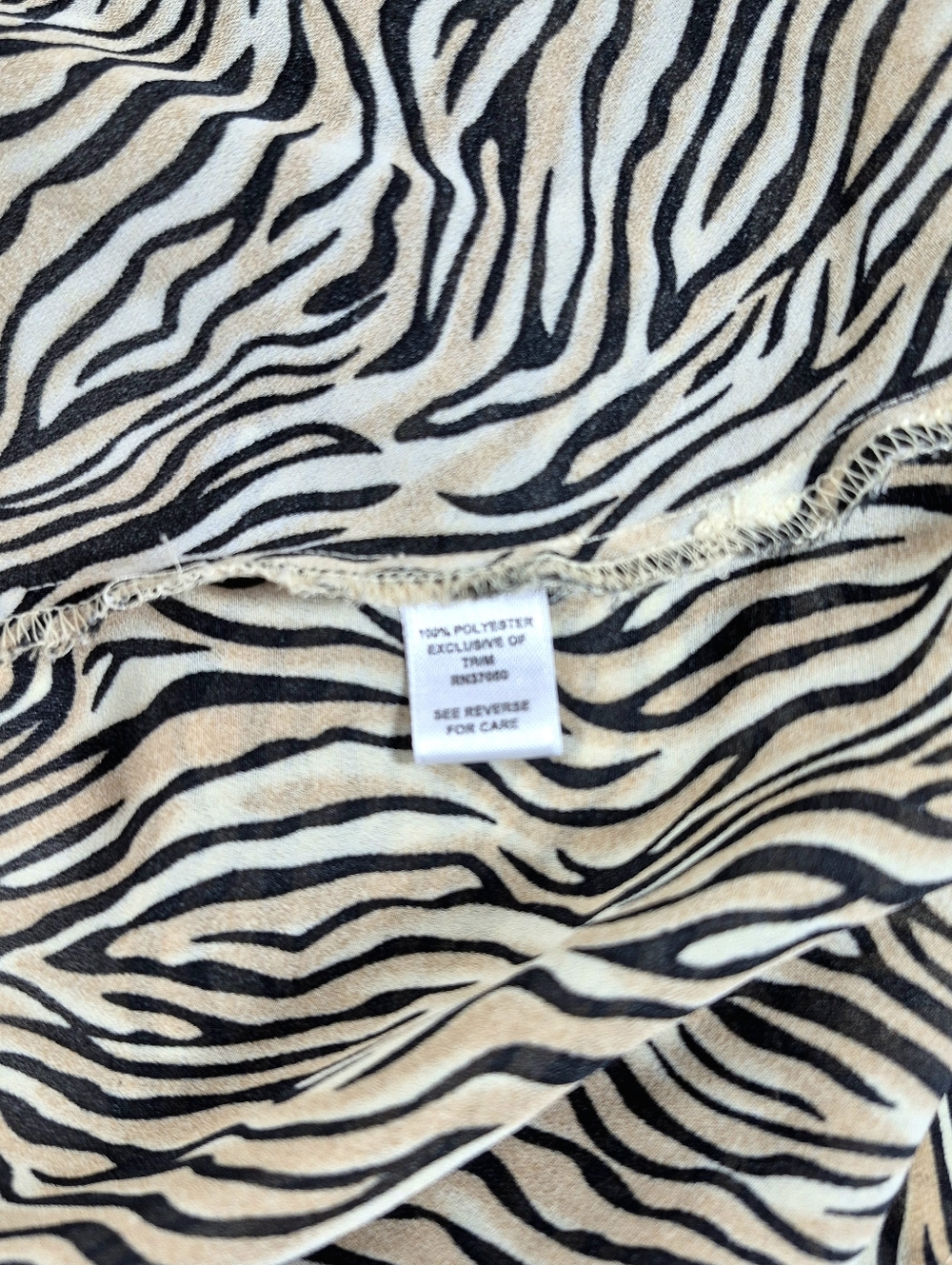 NWOT Cato Zebra Tiger Print Beaded Embellished V-Neck Blouse Woman's L - Picture 10 of 11